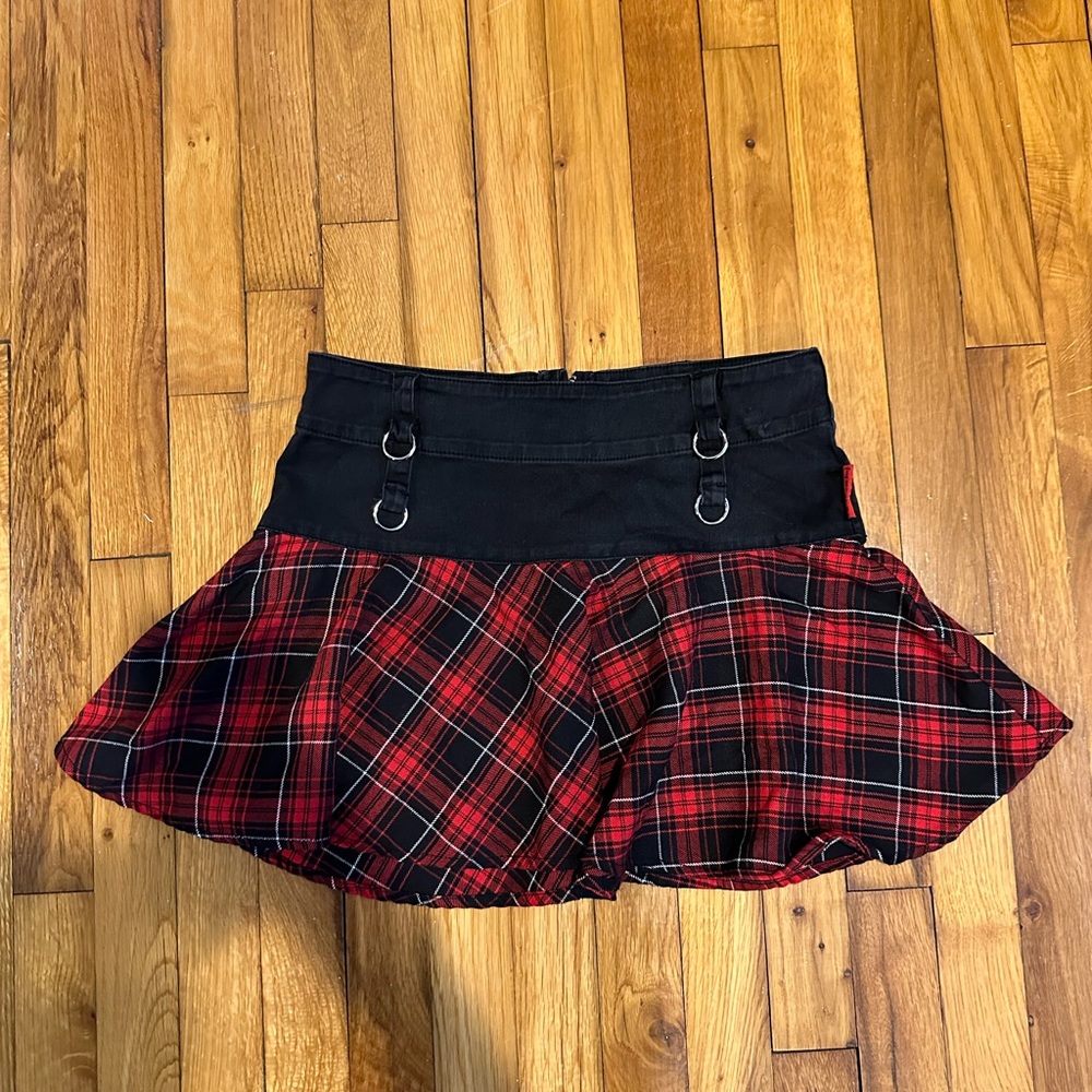 Vintage Tripp NYC Black and Red Plaid Mini Skirt